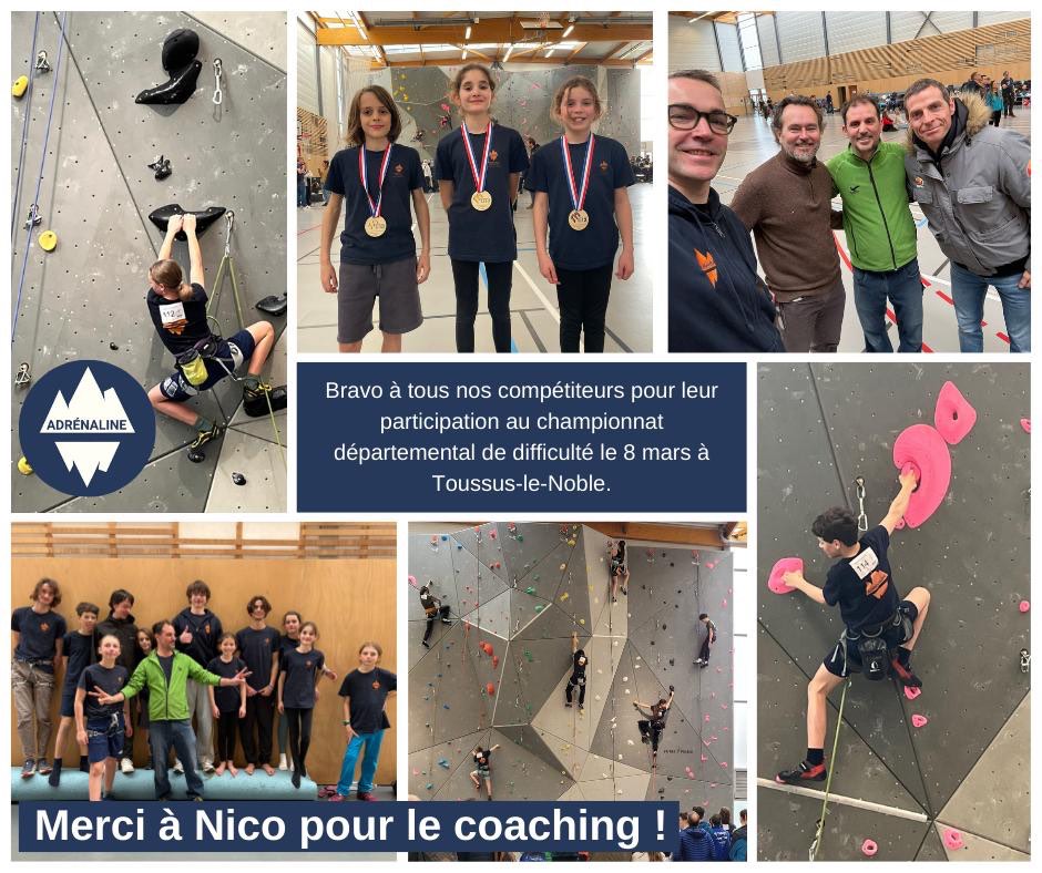 Ce week-end avait lieu le championnat départemental de difficulté pour les jeunes ! 
Adrénaline en …