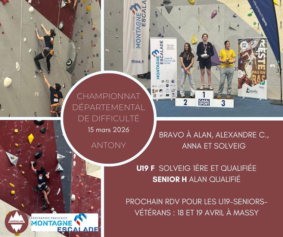 Ce week-end a eu lieu le championnat départemental de difficulté pour les U19, les séniors et les v…